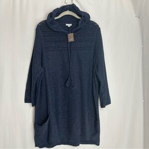 J. Jill hooded sweater pullover blue size 2X long line
